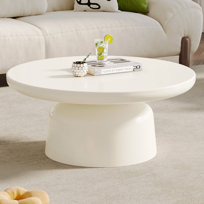 80 cm Round Cream White Coffee Table