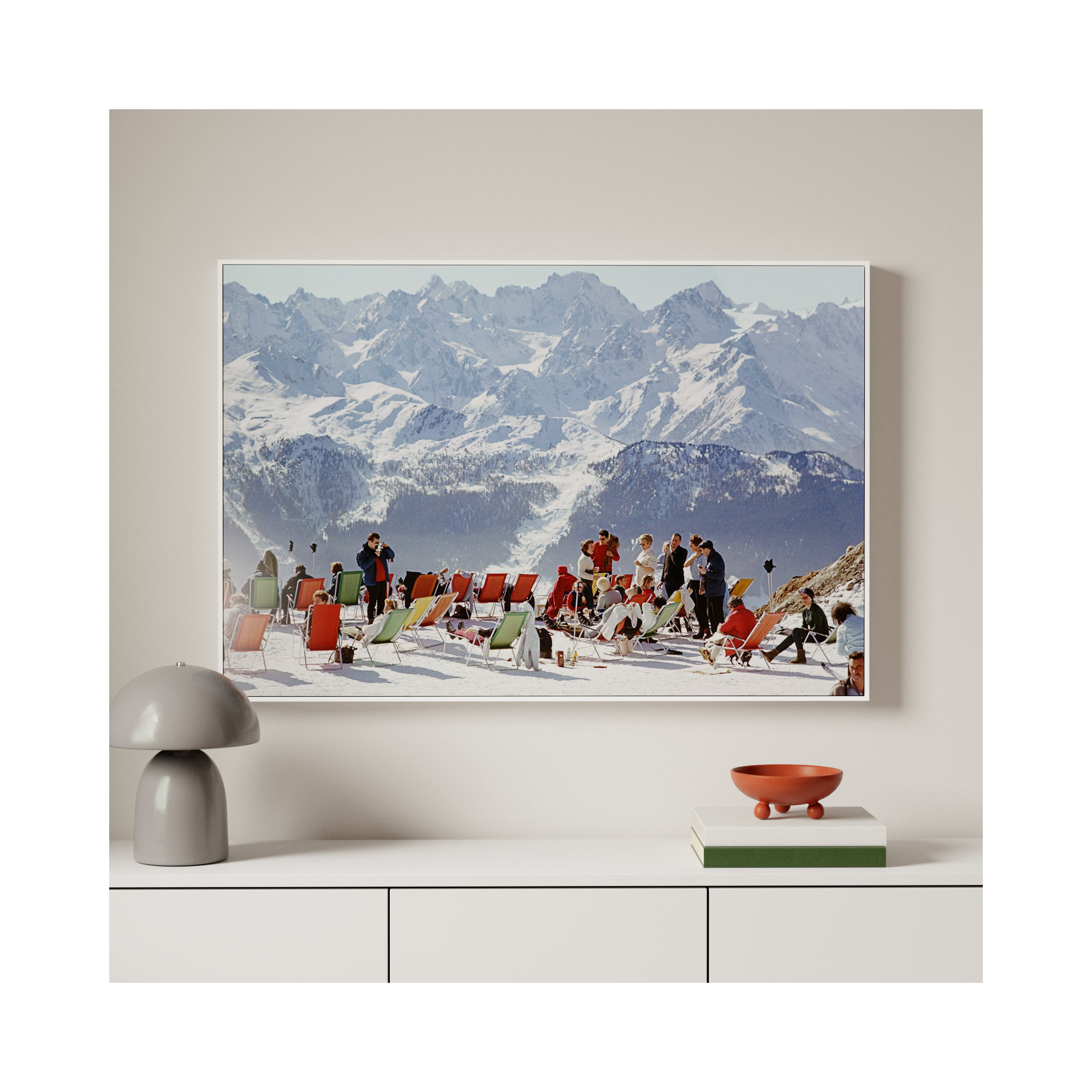 Lounging In Verbier by Getty Gallery, 32" H x 48" W x 2" D, White