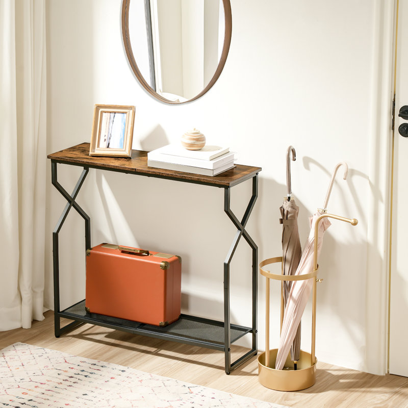 Iberia 9.4'' Solid Wood Top Console Table