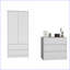Ensemble de chambre à coucher 2 pièces commode et armoire pour chambre à coucher | Bois d'ingénierie | Blanc neige
