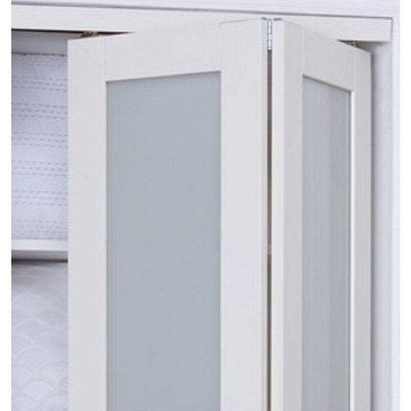 Porte pliante en verre à 3 panneaux Euro, Beige, 30 po x 80,5 po