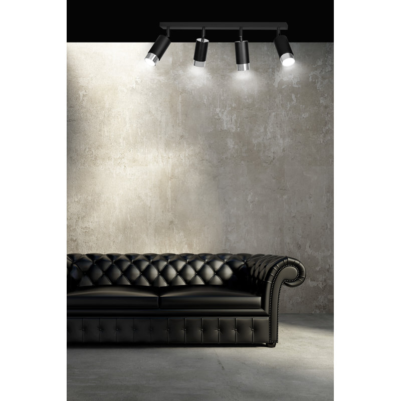 Cromwell 78cm 4 -Light Track Kit, Chrome, Black