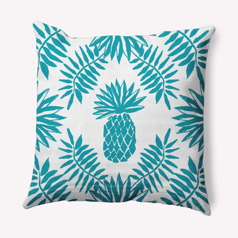 Coussin Pineapple Leaves, 26 po x 26 po, Bleu Explorer