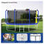 Trampoline rond 12 pi avec panier de basketball et enceinte de sécurité - bleu