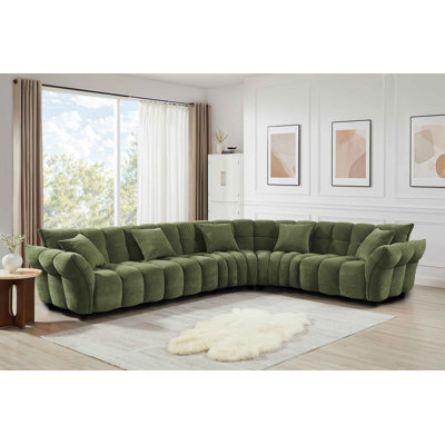 Minimore Modern Style 145.3" W Marigold L Shape 6s Sofa