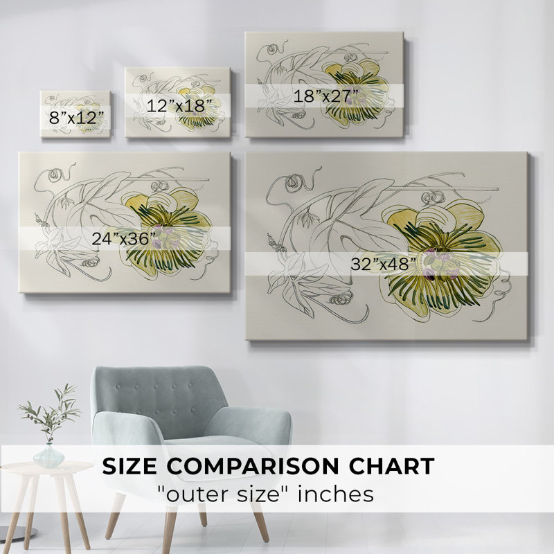 «Passionflower II», toile tendue avec châssis, H 24 po x l 36 po