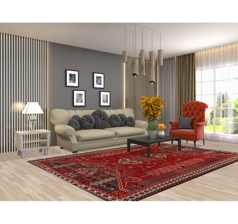Tapis tribal à motif géométrique traditionnel 6 x 9