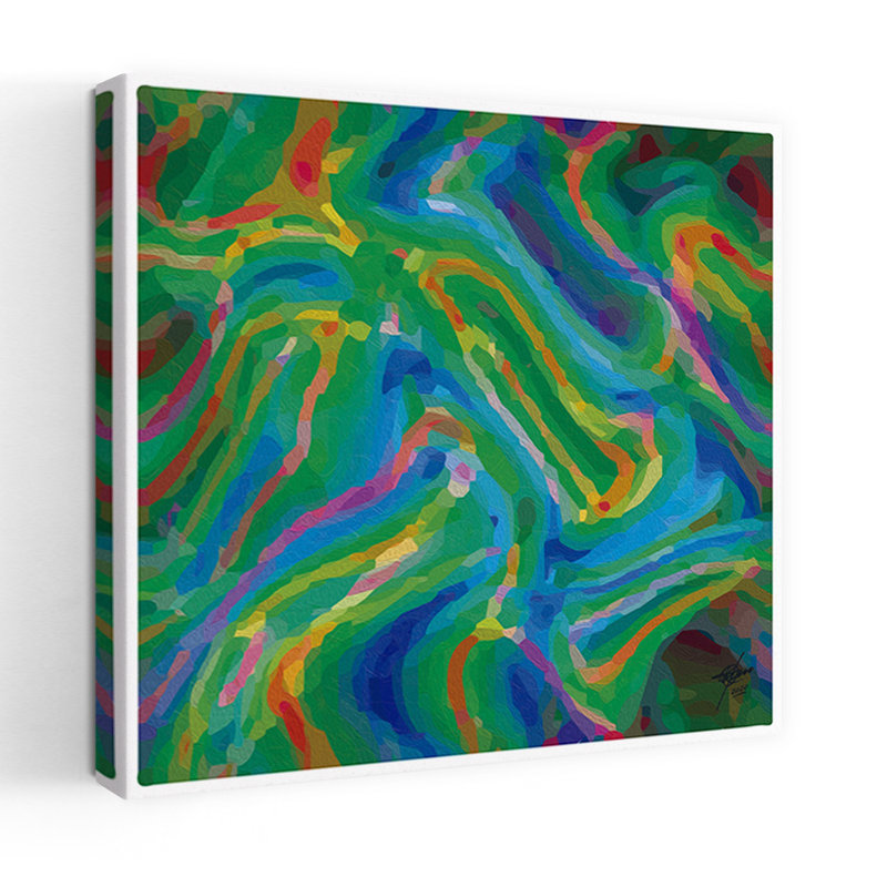 Contemporary Art Abstract Contemporary Vibrant Wall Art, 18" H x 18" W