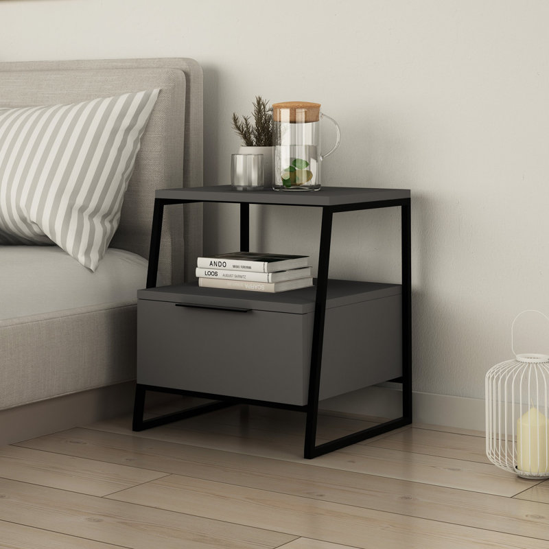 Table de chevet Alishia, Anthracite