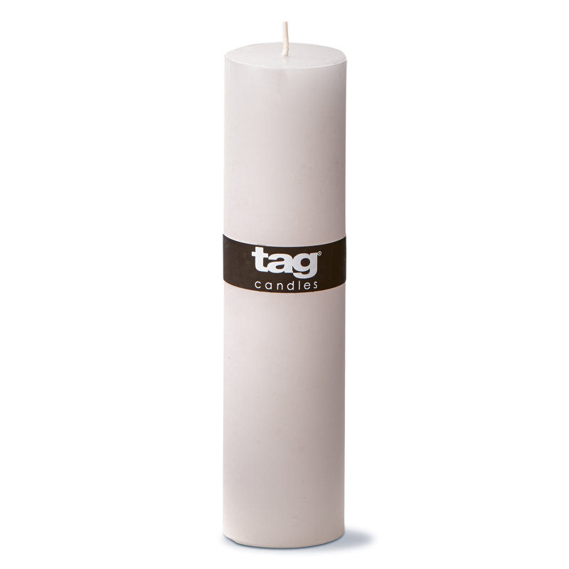 Bougie cylindrique sans parfum, L 8 po x l 2 po, Blanc, 1