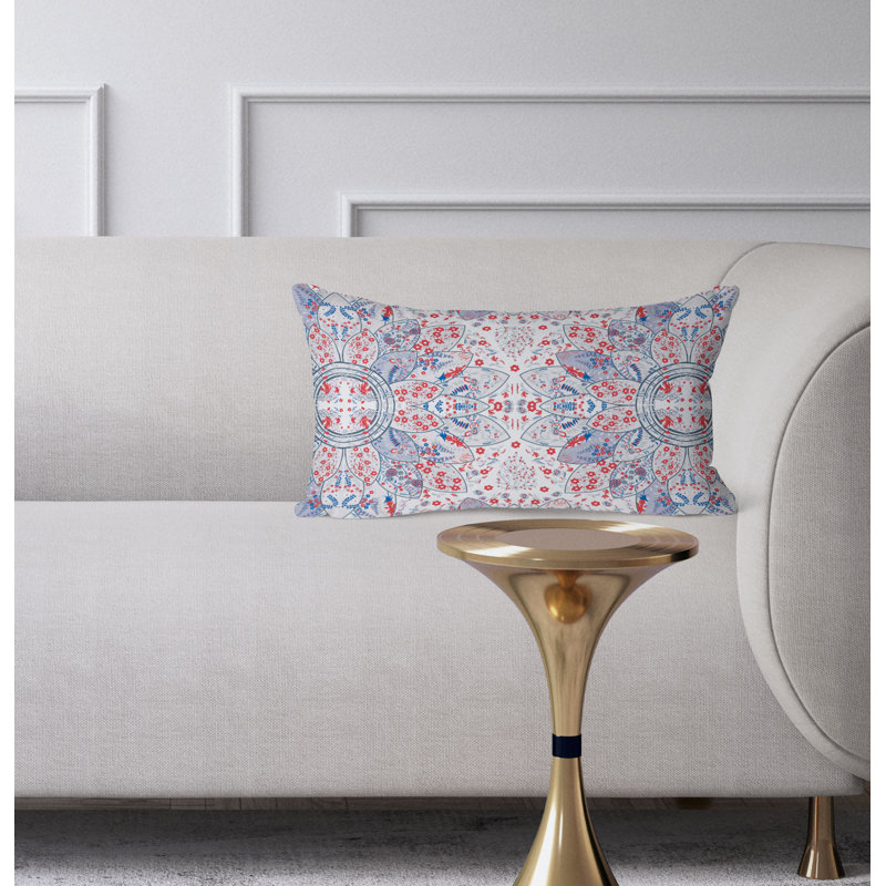 Coussin Floral Floral Viceroy, Bleu/rouge