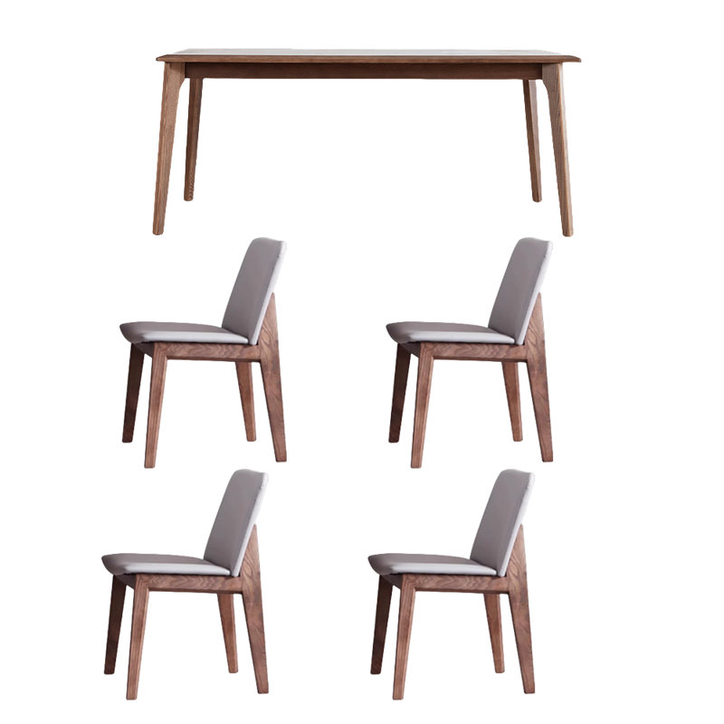 Ensemble de table de salle à manger et de chaises à panneau intégré, H 29,52 po x L 62,99 po x l 31,49 po