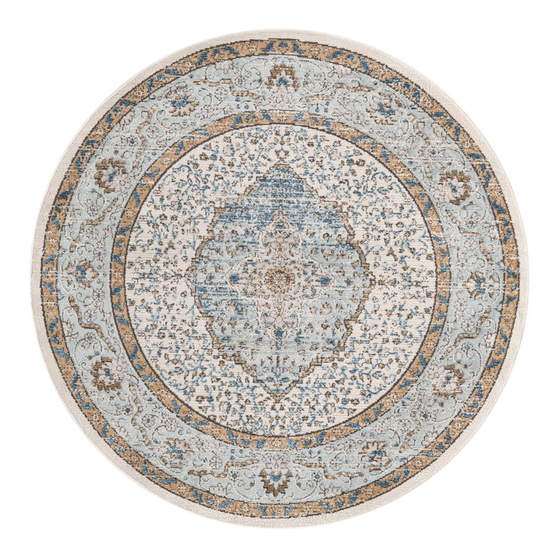 Weingartner Oriental Blue Area Rug, Round 6'1"