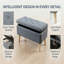 Large banc repose-pieds avec rangement intégré, repose-pieds carré rembourré pour plus de rangement et espaces de vie modernes
