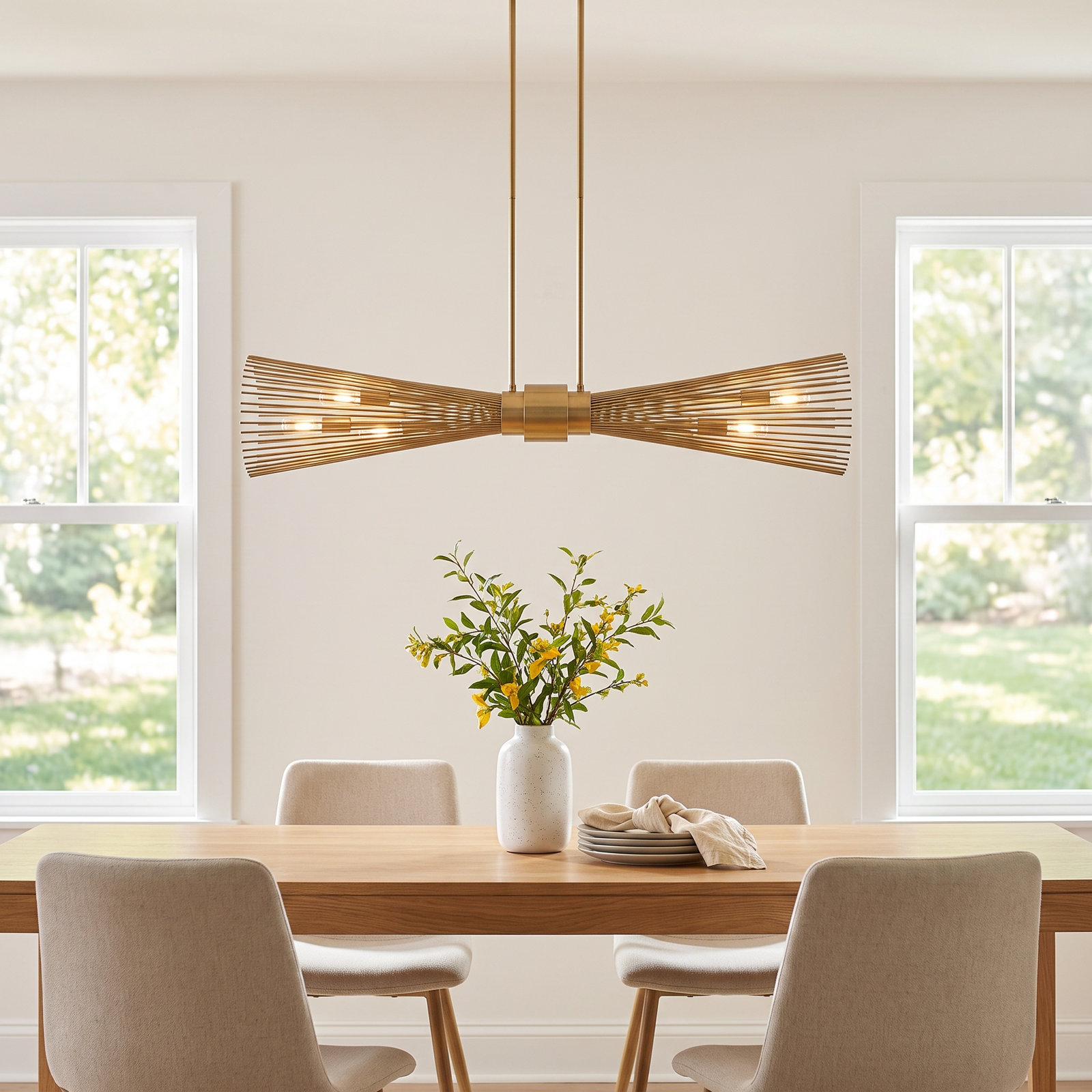 Iago 6 - Light Metal Dimmable Chandelier, Brass