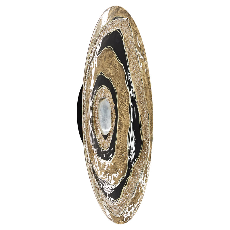 Skipping Rocks Rustic Abstract Wall Decor on Metal, 23.75" H x 23.75" W x 3.75" D