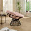 Chaise d'appoint ergonomique en acier, pivotant moderne Papasan avec coussin confortable pour le salon