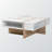 Isa 4-Shelves White & Brown Square Shape Coffee Table, 15.52" H X 34.2" W X 34.19" D