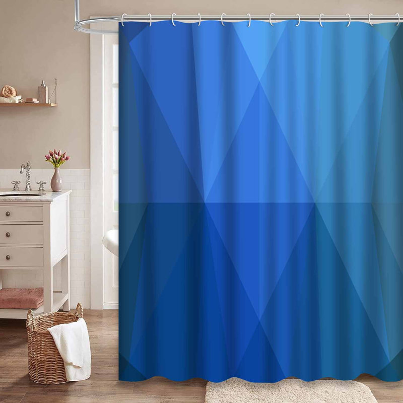 Rideau de douche bleu clair avec 12 crochets, L 72 po x l 84 po