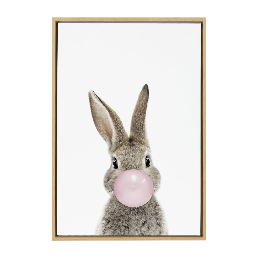 Bubble Gum Bunny by Amy Peterson Framed Canvas Wall Art Print Trinx Frame