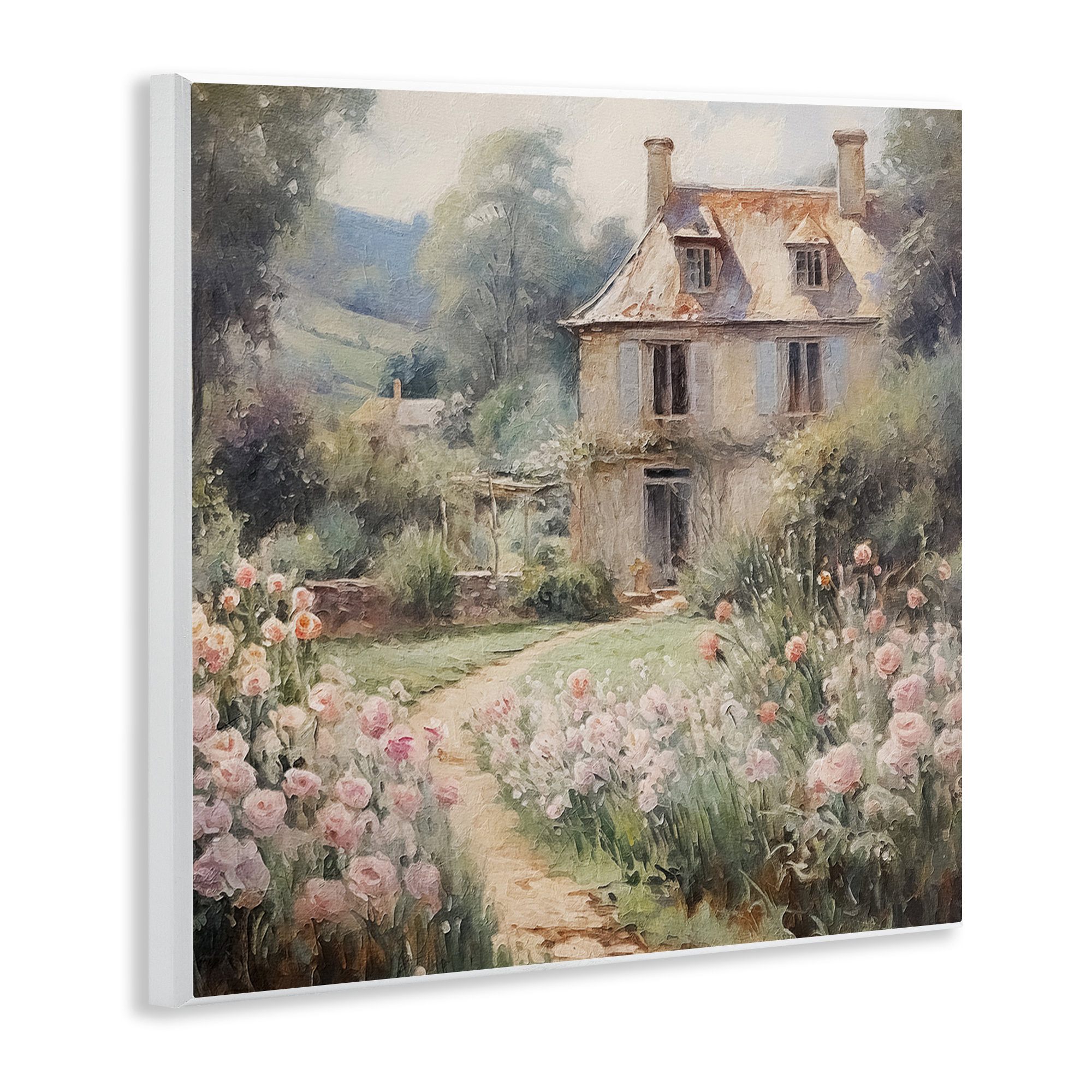 Stupell Industries French Garden Cottage Wall Plaque Art, 12\, image size:2000x2000