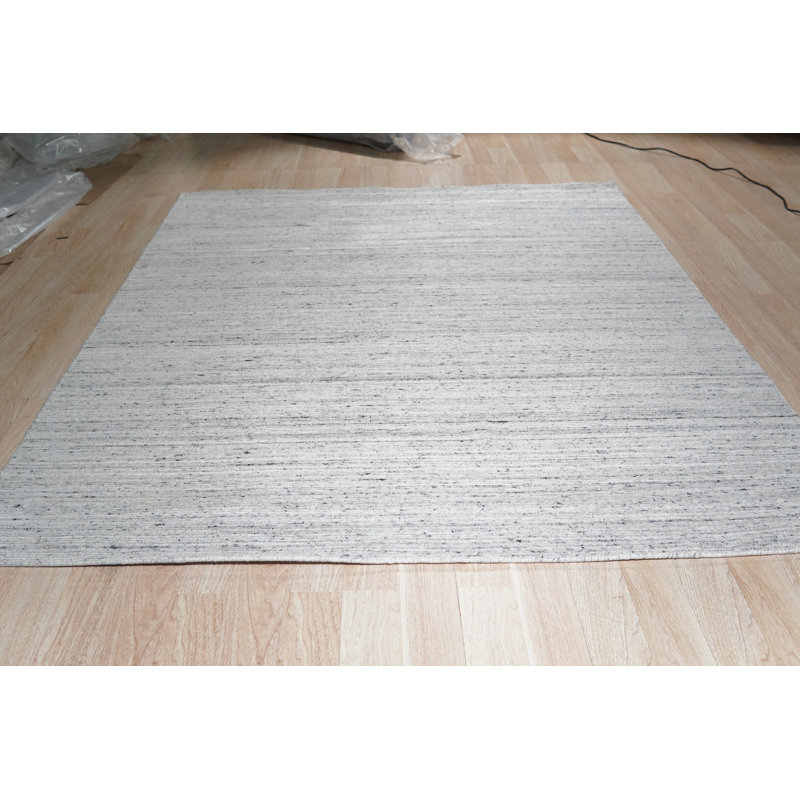 Tapis argenté à rayures fait à la main Lori Baft Gabbeh, Rectangle 8 pi x 10 pi