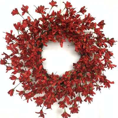24" Handcrafted Forsythia Everyday Wreath
