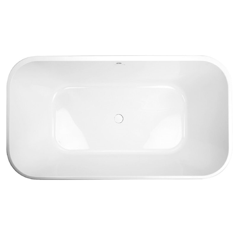 Summerlin 57'' L Freestanding Soaking Bathtub, Glossy White, Matte Black