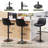 Modern Upholstered Faux Leather Swivel Adjustable Height Bar Stools Bar Stools with Footrest (Set of 2)-17261346