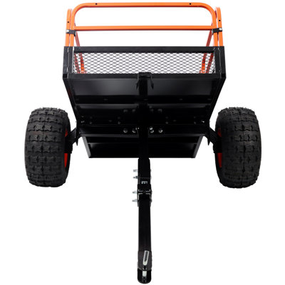 Heavy-Duty Tow-Behind Dump Cart 1000 lbs Load Capacity for ATV UTV Lawn Mower Tractor Yard Garden Farm Hauling
