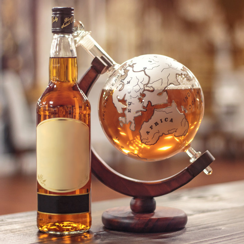 Bar Originale Silver Plane Globe Decanter 750ml