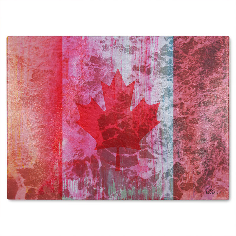 Canada Flag Glass Chopping Board, 40cm L x 28cm W