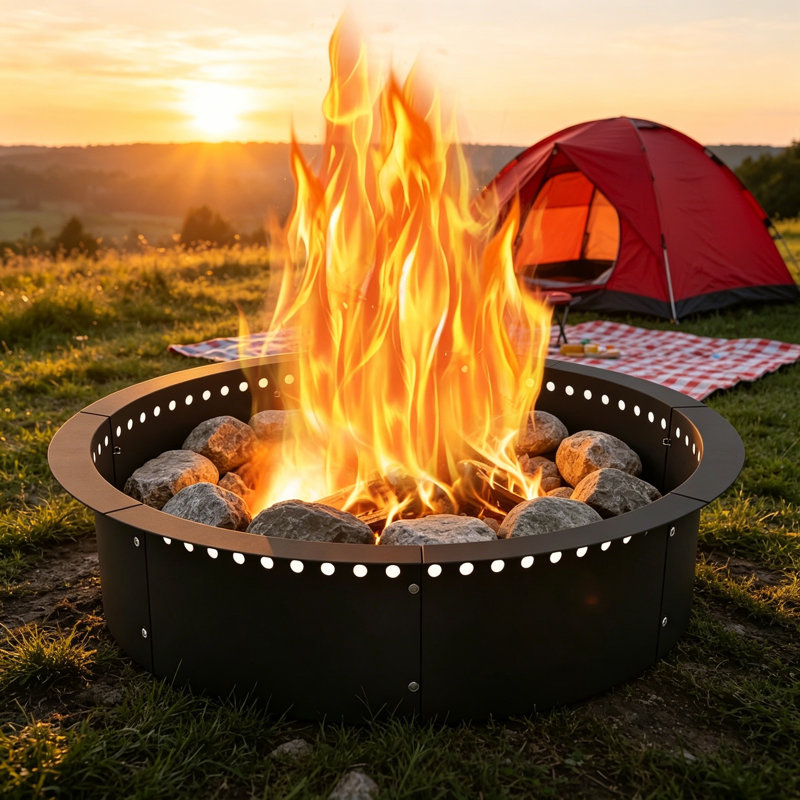 35in Outer 31in Inner Smokeless Steel Fire Pit Ring