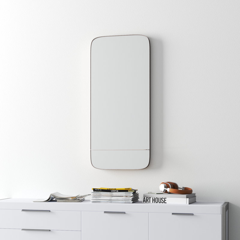 Ulis Metal Flat Wall Mirror with Shelves