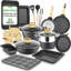 Nuthausf 22 pièces Ensemble de batterie de cuisine, d'ustensiles de cuisine et d'ustensiles de cuisine pour la maison - Casseroles et poêles antiadhésives de haute qualité et en marbre (marbre noir)-121402938