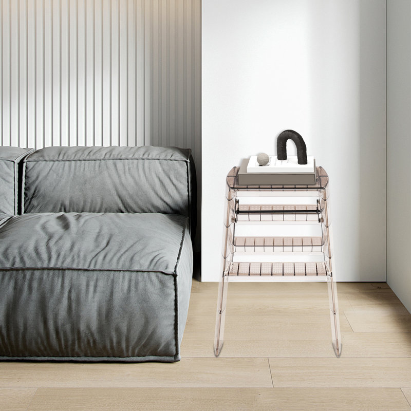 3-Step Ladder, Folding Ladder, Portable Stepladder, Tea