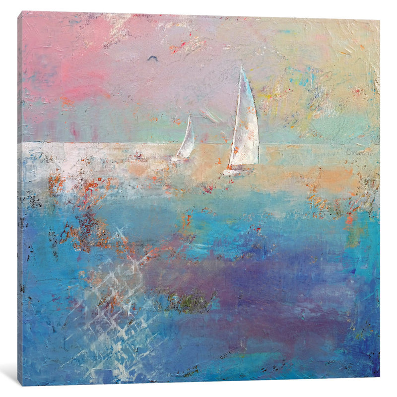 « voilier », reproduction d’art sur toile, H 12 po x l 12 po x P 0,75 po, Toile tendue, Pas de tapis