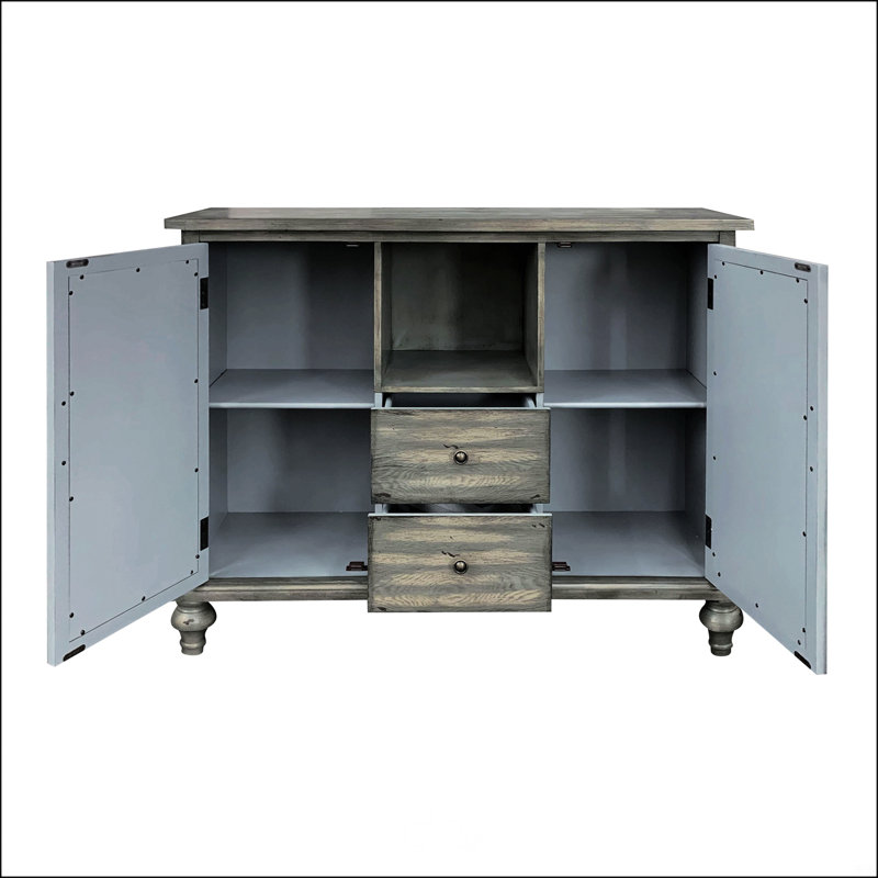 Charming Console Table With Open Compartment And Ornamental Design For Stylish Spaces