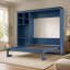 Grand lit escamotable avec bureau intégré et armoire de rangement multicouche-133704376