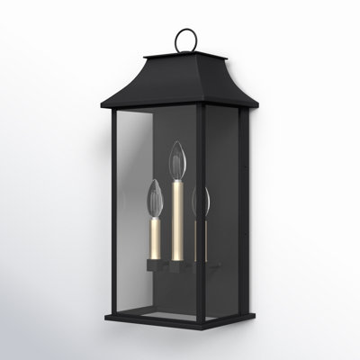 Wilcher 3-Light Dusk-to-Dawn Outdoor Wall Lantern