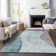Premium Machine Washable Prisco Teal Rug