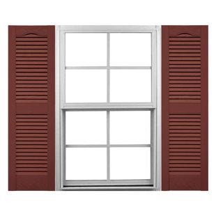 Mid-America 12'' Louvered Shutters (Set of 2)