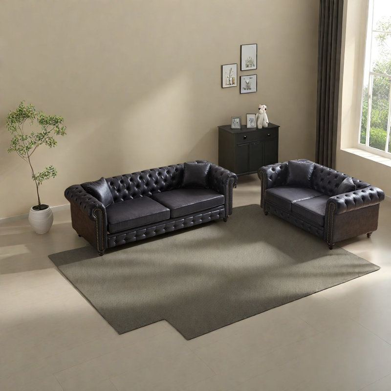Modern Fabric Sofas, Solid Wood Frame, Chesterfield Design For Living Room