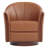 28"W Transitional Vegan Leather Upholstered Swivel Barrel Chair with Solid Wood Base-924994669
