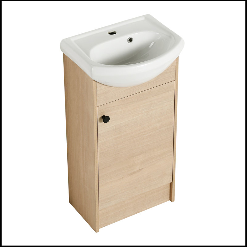 Petit meuble-lavabo autoportant de 18 pouces, petit meuble-lavabo avec lavabo, meuble-lavabo et lavabo