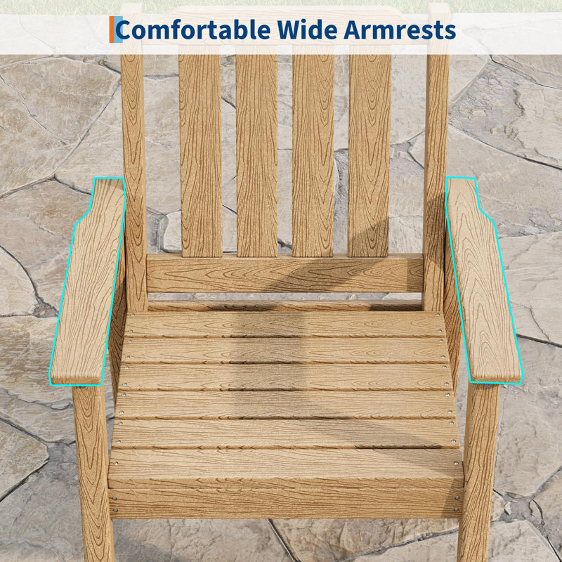 Set of 2 All-Weather HDPE Outdoor Dining Chairs, Ergonomic Wide Seat, Waterproof & Easy Maintain, Durable Patio Chairs for Backyard and Deck black