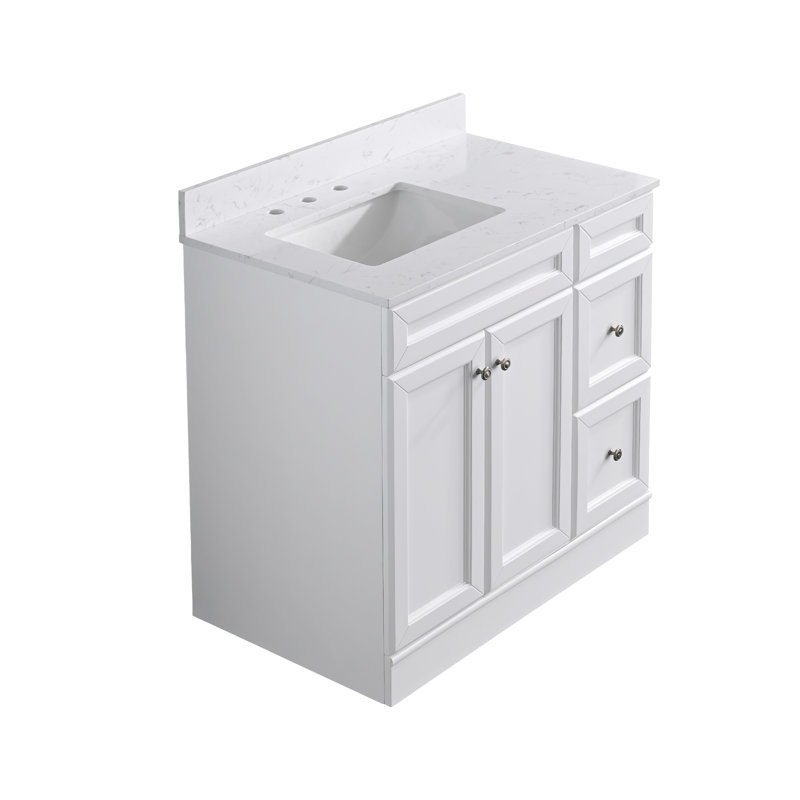 Chedo 36'' Single Bathroom Vanity with Engineered Marble Top