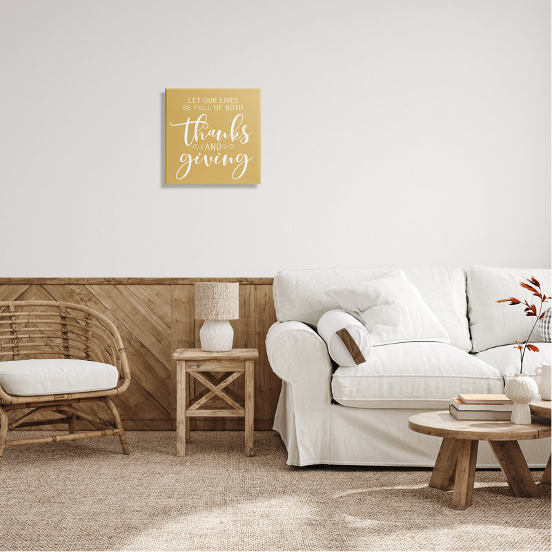 "Uplifting Thanksgiving Calligraphy Expression", jaune chaud, par lettré et doublé - peinture sur toile tendue