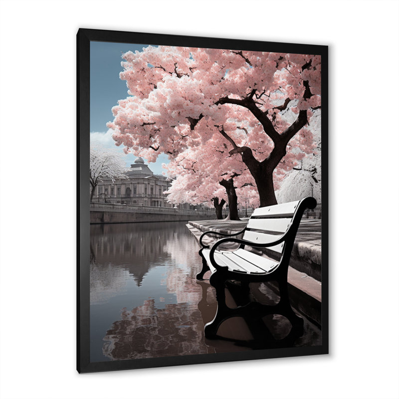 Sérénade rose du jardin du Luxembourg, Cadre photo noir, H 20 po x l 12 po x P 1 po