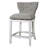 Upholstered Swivel Bar Stool With Back, White With Gray Upholstery